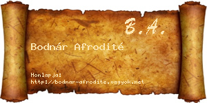 Bodnár Afrodité névjegykártya